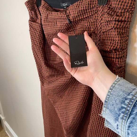 NWT Rails Luci Skirt in Russet Gingham - Picture 5 of 8